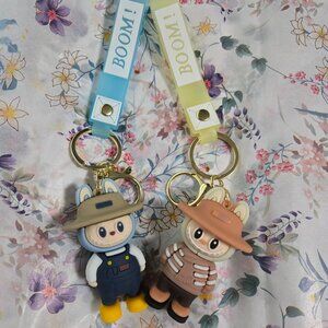 New Set of 2 Labubu Keychains
